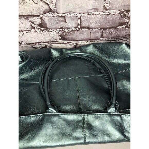 Saks Fifth Avenue Metallic Green One Compartment With Inside Pocket Large Bag - Picture 4 of 5